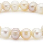 Valero Pearls Classic Collection Damen-Armband elastisch Hochwertige Süßwasser-Zuchtperlen in ca.  8 mm Barock weiß / apricot / flieder     19 cm   446660 B002OL2JAW