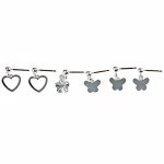 Capelli New York Ohrstecker Set "Spring", 3 Paar Silver, One Size B00530M2Y4