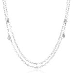 Guess Damen-Halskette Silberfarben Rhodiniert Anh&auml;nger mit Weien Schmucksteinchen 150cm UBN80101 B006LJRC5A