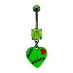 Metal Mafia Bauchnabelpiercing ZOMBIE HEART B00A1OIK3E