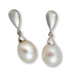 Miore Ohrringe 9 Karat Weißgold Süßwasser-Zuchtperlen weiß 8-8.5mm MA989E B007H34KUO