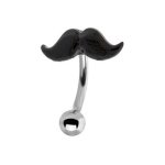 Metal Mafia Augenbrauenpiercing BLACK MOUSTACHE B00AU09GGY