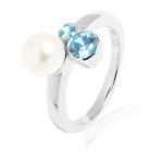 Valero Pearls Damen-Ring Silver Collection 925 Sterling Silber Süßwasser-Zuchtperlen aqua 60200015 B003ZDNN76