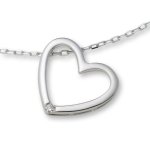 Miore Damen-Halskette Herz 925 Sterling Silber 1 Brillant 0.01ct farblos 45 cm MSL001N B0072WE4NS