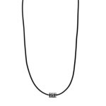 Fossil Jewelry Herren-Halskette mit Anhänger Edelstahl schwarz JF00487040 B00B193JSE