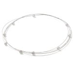 Monomania Damen-Collier Edelstahl 9 S&uuml;&szlig;wasserperlen 6 mm wei&szlig; 4031 B0064WBJ4Y