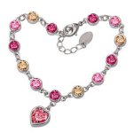 ALSDE Swarovski Elements Kristall Anhänger Weiß Vergoldet Armband Schmuck B00E3W1Q86