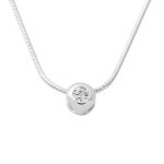 Miore Damen-Halskette 925 Sterling Silber Solitär zweiseitige Zirkonia 42cm MBS001N B00BXY56GK