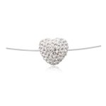 Wei&szlig;er reiner Kristall Nylon Herz-Halskette – Blue Pearls – CRY 8000 T B006SLX39K