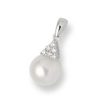 Miore Perlenanh&auml;nger 750 Wei&szlig;gold mit 6 Brillanten 0,08ct MG8004P B004Z00O3E