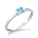 Miore Damen-Ring mit Blau Topas 9 Karat 375 Weißgold MG9086R B00CIME6H6