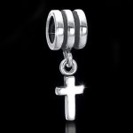 MATERIA by Matthias Wagner MATERIA Schmuck 925 Silber Beads Kreuz Anhänger antik – Silber Charms Dangle Bead Kreuz Religion für Armband #1351 B00J3VSW5W