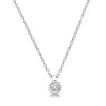Miore Damen-Halskette 9 Karat -375 Weigold Anhänger mit Brillant 0.05Ct 45cm M9020P B005EVEOKC