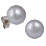 Bella Donna Damen Perlen-Ohrstecker 925/000 Silber 2 Süßwasserzucht-Perlen grau Button 10,0 – 10,5 mm 656307 B004082N0I