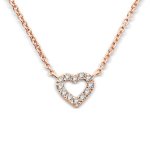 Miore Damen-Halskette kleine Herz Brillanten 9 Karat 375 Rotgold 42cm + 3cm MY013N B00DEGKJTO