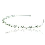 PreciousYou Kristall und Silber Perle Zierlich Stirnband Haarschmuck Diadem Tiara Brautschmuck B0078Q3024