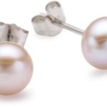 Valero Pearls Classic Collection Damen-Ohrstecker Hochwertige Süßwasser-Zuchtperlen in ca.  7 mm Button rosé 925 Sterling Silber       178830 B002OL2I6M