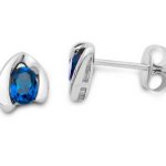 Miore Damen-Ohrstecker 375 Wei&szlig;gold mit Saphir MG9201E B00K5IZ97Q