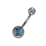 Zeeme Unisex-Piercing 10mm Und Zwei Hellblauen Kristallen 159000076-10mm B005GISEV8