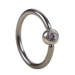 SIX Piercing-Ring aus echtem Silber mit kleiner Silber-Kugel (61-590) B00GA2QOYS