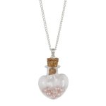 SIX "Florence" silberne Kette mit Herz Anhänger und rosa Perlen (380-459) B00KKPWUHQ