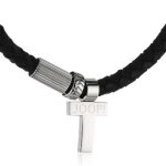 Joop Herren-Halskette Rebel Leder schwarz Edelstahl ca. 50 cm (47 + 3 cm) JPNL10277A470 B007IDSC34