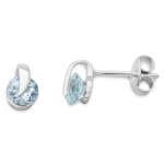 Miore Damen-Ohrstecker 9 Karat 375 Weißgold Aquamarin MG9073E B00CILVYSG