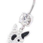 bodyjewelry bauchnabelpiercing banane ohrringe Chirurgenstahl mit Swarovski Kristalle Bullterrier anhänger FADB B00JZGE88A