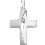 CHRIST Silver Damen-Kreuz 925er Silber 1 Zirkonia One Size, silber B00GIQH8UK