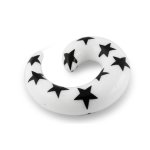 Thuppaki UV-Milch weiße Spirale Ohr Plug mit Multi schwarz Stern B00E6PK79E