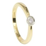 Bella Donna Damen-Ring 585 Gelbgold teilrhodiniert 1 Brillant 0.05 Carat B001B7A6UA