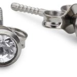 Pure Grey Damen-Ohrstecker Titan 2 Swarovski-Kristalle farblos 4 mm 11686 B0019RDRNU