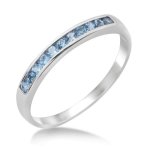 Miore Damen-Ring Memoire 375 Wei&szlig;gold mit blauen Topas MT024BTR B0052RY94Y