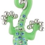 Swarovski Damen-Charm Palladium Gecko Epoxy grün weiß Jet schwarz Peridot und Indicolite Kristallpavé 4.21 x 1.47 cm 1185925 B00DQ6Z6UY