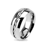 Coolbodyart Unisex Titan Ring silber "Rope Twist Inlay" verfügbare Ringgrößen 47 (15) – 69 (22) B00EI5DPNW