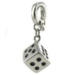 Quiges Fashion Jewellery Quiges, Eligo Charms Silver Plated Dice für Viventy/Fossil 5mm Leather Armbands B005AKEXIA