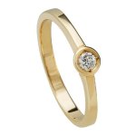 Bella Donna Damenring 585/000 Gelbgold 1 Brillant 0,10ct. Weiß Lupenrein B002LARAKA