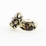 TAOTAOHAS Damen – European Armband Charms Beads, Sterling-Silber 925 mit schwarz Murano glas perlen, Mythos Swirly B00AGXH75W