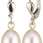 Bella Donna Damen Perlen Ohrh&auml;nger 585/000 Gelb-Gold 2 S&uuml;&szlig;wasserzucht-Perlen 7,5 – 8,0mm pfirsichfarben 900127 B002PU9JT6