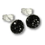 SilberDream Glitzer Ohrstecker Halbkugel schwarz Preciosa Elements 925 Sterling Silber Ohrringe GSO217S B007VQBQN6