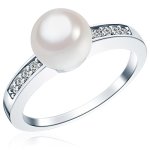 RAFAELA DONATA 925/- Sterling Silber rhod. Ring mit MKP weiß und Zirkonia weiß B002SG7GHE