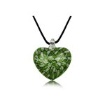 Weihnachtsgeschenk – Gr&uuml;ne Herz-Anh&auml;nger aus Muranoglas – Blue Pearls – CRY 8222 T B00HAHI83W