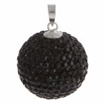 Bella Carina Damen Anh&auml;nger mit Kristall Elements, 22 mm schwarz, 925 Sterling Silber B0069RZZCG