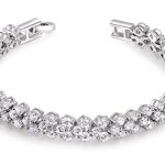 Floray Wei&szlig; Vergoldet Legierung Tennis Armband mit klar Sch&ouml;ne Zirkone. Fashion Hochzeit Schmuck B00IHB3JIO