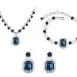 Ninabox Weihnachtsgeschenk blau Damen/Mädchen Schmuckset(Halskette, Ohrringe, Amrband)SWAROVSKI ELEMENTS Kristall Anhänger Modeschmuck Geschenk für Frauen Damen Set Geburtstaggeschenk Party Abendkleid B00DSJ9APQ