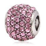 Andante-Stones 925 Silber Pavé Bead mit funkelnden Zirkoniasteinen (Rosa) Element Kugel für European Beads + Organzasäckchen B00E2ZS56K