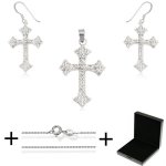 EYS Damen-Schmuckset Kreuze 925 Sterling Silber Kristalle inkl. Kette weiß im Etui B00K3VZVUU