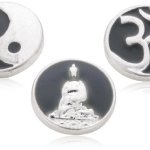 Pilgrim Jewelry Damen-Charm Messing Druckknopf aus der Serie Snap versilbert,grau 1 cm 431320012 B00CMO65DI