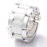 Monomania Damen-Ring Edelstahl antiallergen Keramik wei 13 mm 25850-53 B0064YYS4A