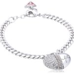 Guess Damen Armband Heart & Soul Edelstahl Kristall rhodiniert 17 cm UBB71311 B00E1RVYQM